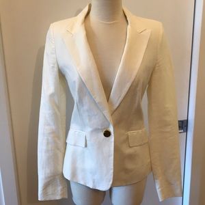 NWOT MNG white linen blend blazer